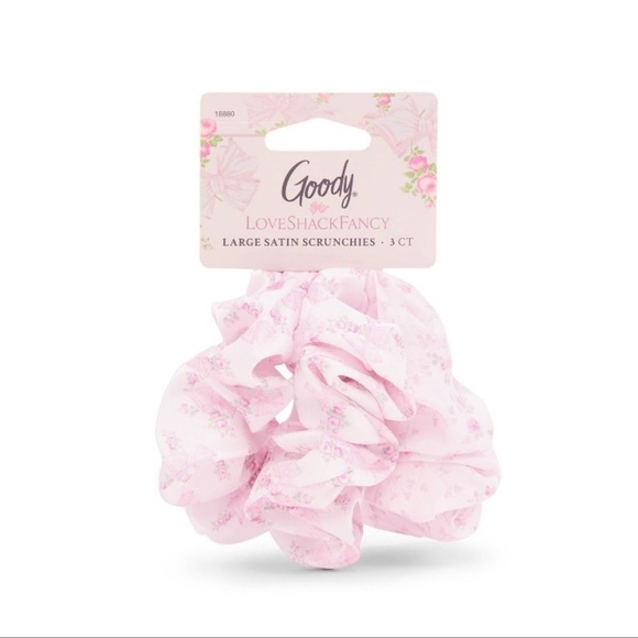NWT Goody x LOVESHACKFANCY Large Satin Elegant Pink Floral 3 Pack - Picture 2 of 9